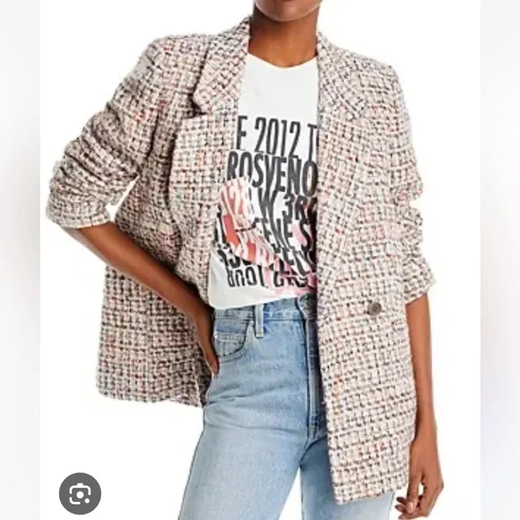 Anine Bing Diana Tweed Blazer Lavender Size Small NEW RARE - Picture 2 of 16